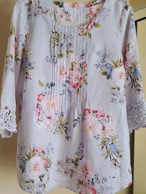 J Jill Sz Med LOVE LINEN top